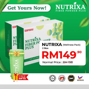 2 Kotak Nutrixa Fiber + FREE 1 Shaker Nutrixa Fiber
